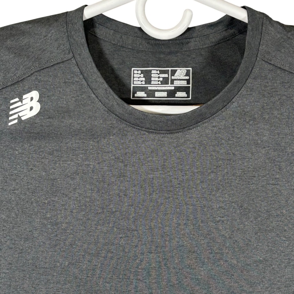 New Balance Womens NB Dry SS Tech Tee Heather Gray Athletic Shirt New Medium
